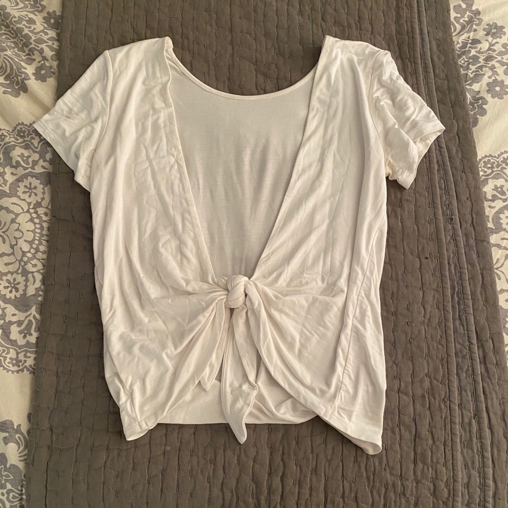 Open back white shirt